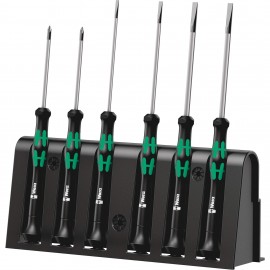 Wera 05118150001 Micro Series Screwdriver Set with Rack, 6-piece-