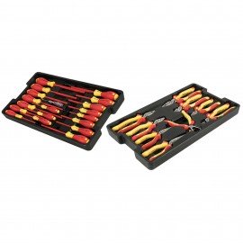 Wiha 32989 Insulated Pliers, Cutters and Screwdriver Set, 28-piece, 1000 V-