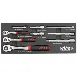 Wiha 33388 Ratchet Tray Set, 9-piece, 1/4&amp;quot;, 3/8&amp;quot;, and 1/2&amp;quot; drive-