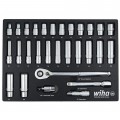 Wiha 33895 Metric Socket Tray Set, 1/2&amp;quot; drive, 29-piece-