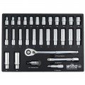 Wiha 33895 Metric Socket Tray Set, 1/2&amp;quot; drive, 29-piece-