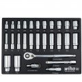 Wiha 33896 SAE Socket Tray Set, 1/2&amp;quot; drive, 28-piece-