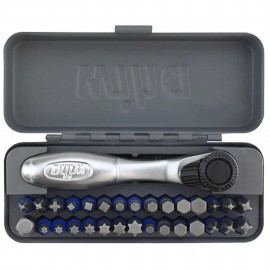 Wiha 76889 Impact Bit Set with Mini Ratchet and metal case-