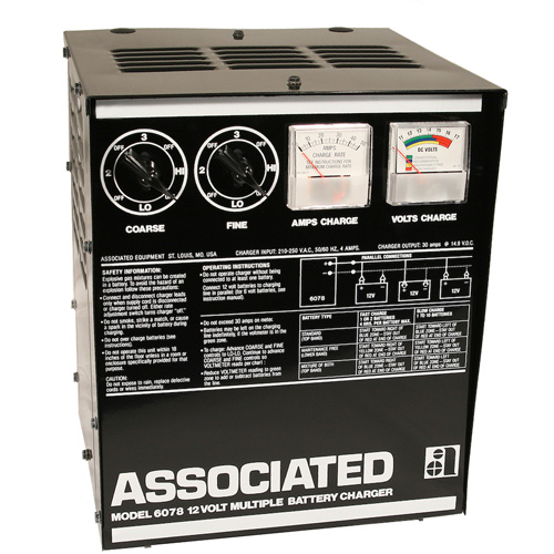 Associated 6078 Parallel Charger 12V, 30A 1-10 Batteries, 220V