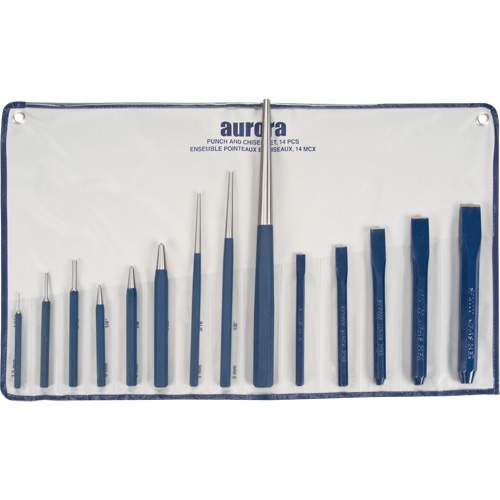 Aurora Tools TLZ434 Punch and Chisel Set, 14 Pieces