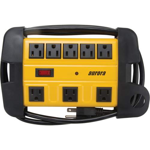 Aurora Tools XH162 Workshop Surge Protector Power Strip, 8 Outlets, 1350 J, 1875 W, 6' Cord