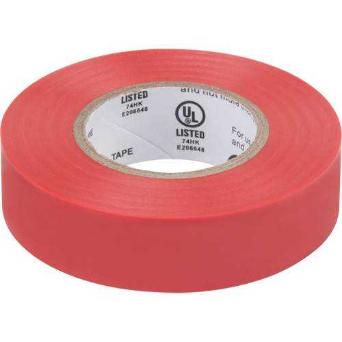Aurora Tools XH383 Electrical Tape, 19 mm (3/4") x 18 M (60'), Red, 7 mils