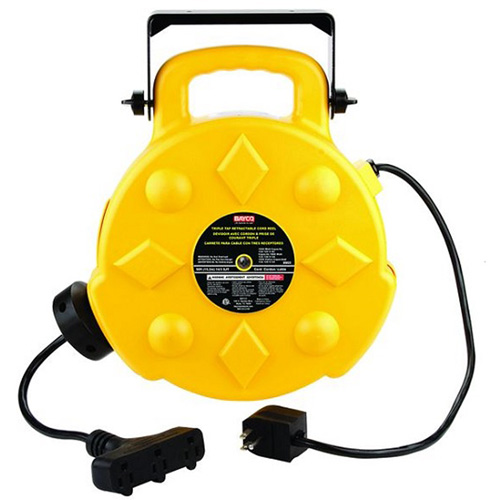 Bayco SL8903 50 Ft Retractable Cord Reel With 3 Outlets ToolDiscounter
