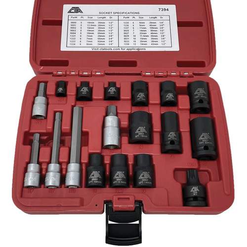 CTA 7394 Brake Caliper Socket Set, 18 Pieces