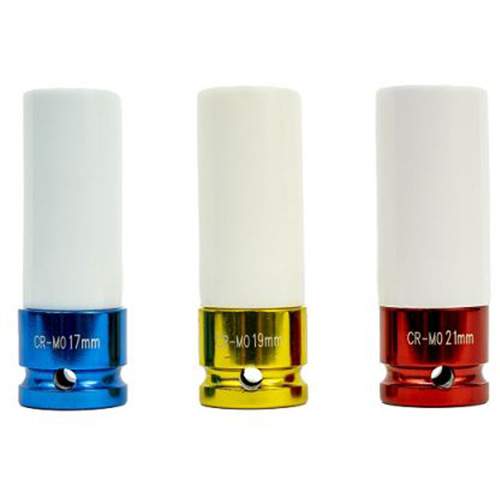 ESCO 40306 Impact Socket Set (3-Piece), Extra Deep Wheel Protector, 1/2 in. Drive