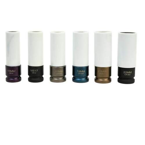 ESCO 40308 Impact Socket Set (6-Piece), 6PC Socket Set (Dr.1/2", MS17&amp;15/17/19/21/22mm)