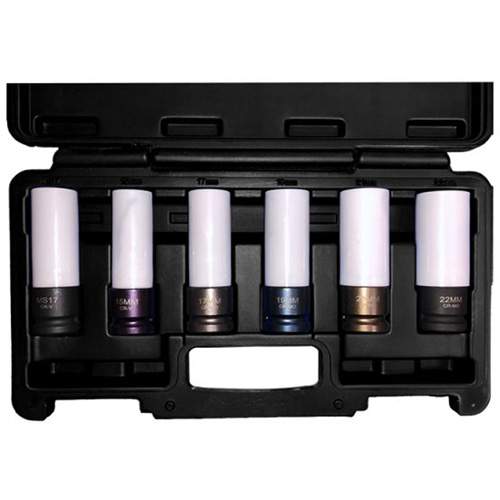 ESCO 40308 Impact Socket Set (6-Piece), 6PC Socket Set (Dr.1/2", MS17&amp;15/17/19/21/22mm)