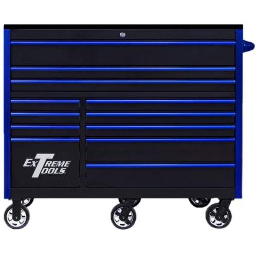Extreme Tools RX552512RCBKBL-X 55 Inch RX Series Roller Cabinet, Black/Blue