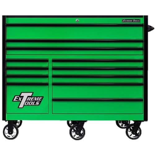Extreme Tools RX552512RCGNBK-X 55 Inch RX Series Roller Cabinet, Green/Black