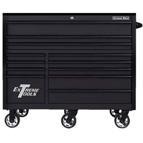 Extreme Tools RX552512RCMBBK-X 55 Inch RX Series Roller Cabinet, Matte Black/Black