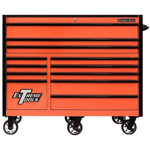 Extreme Tools RX552512RCORBK-X 55 Inch RX Series Roller Cabinet, Orange/Black