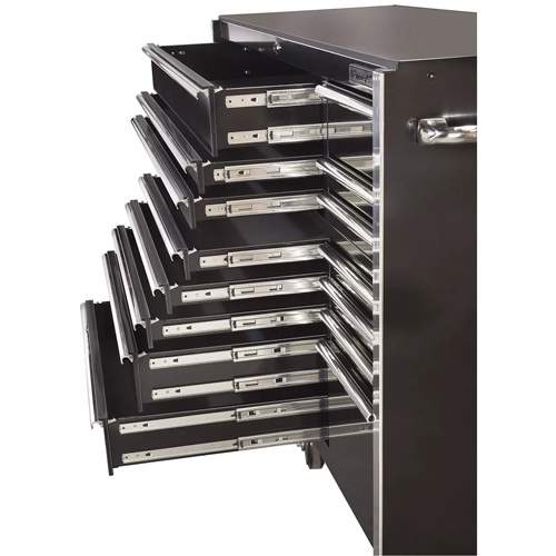 Extreme Tools RX722519RCBK RX Series 72” 19-Drawer Professional Triple Bank Roller Cabinet