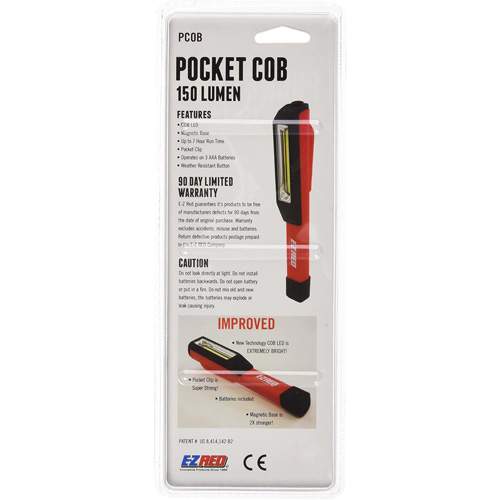 EZRED PCOB Pocket Cob Light Stick, 150 Lumens, with Clip