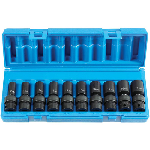 Grey Pneumatic 1210UMSD 3/8 Inch Drive Semi-Deep Length Universal Set