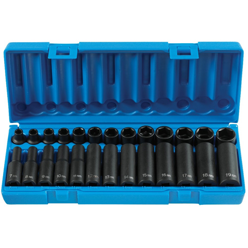 Grey Pneumatic 1226M 3/8 Inch 26 Pc Standard / Deep Metric Set