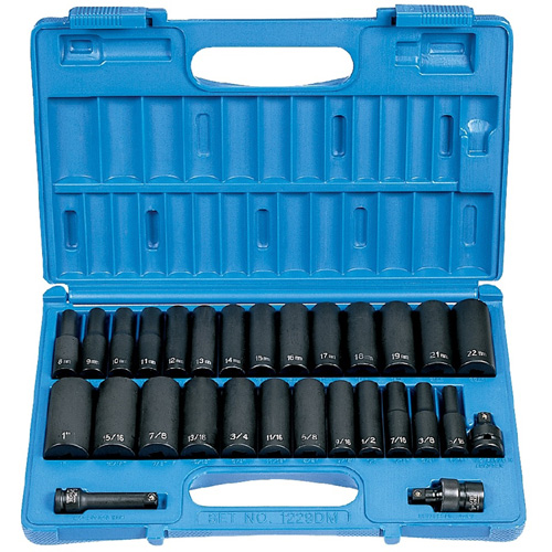 Grey Pneumatic 1229DM 29 Pc Deep SAE / Metric Set
