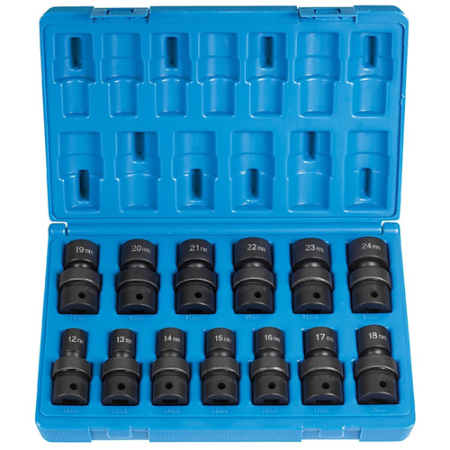 Grey Pneumatic 1313UM 1/2" Drive Universal Metric Impact Socket Set