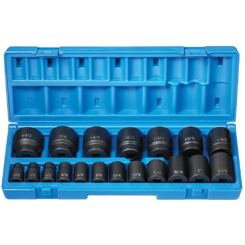 Grey Pneumatic 1719 1/2" Drive 12-Point Impact Socket Set