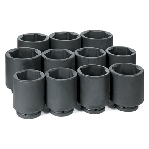 Grey Pneumatic 9011D IMPACT SOCKET SET, 1 INCH DRIVE, 11 PC, FRACTIONAL