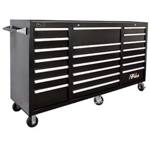 Homak BK04021720 72 Inch H2Pro 21 Drawer Rolling Cabinet - Black