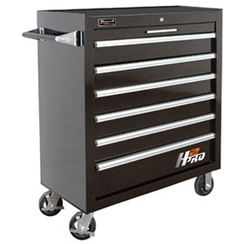 Homak BK04036061 36 Inch H2Pro Series 6 Drawer Roller Cabinet, Black