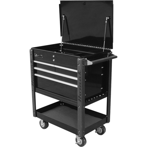 Homak BK06032000 35 Inch Professional 4 Drawer Service Cart, Black