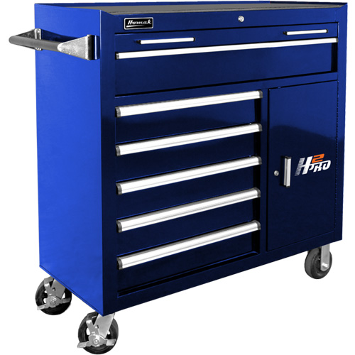 Homak BL04041062 41 Inch H2Pro 6 Drawer Rolling Cabinet - Blue