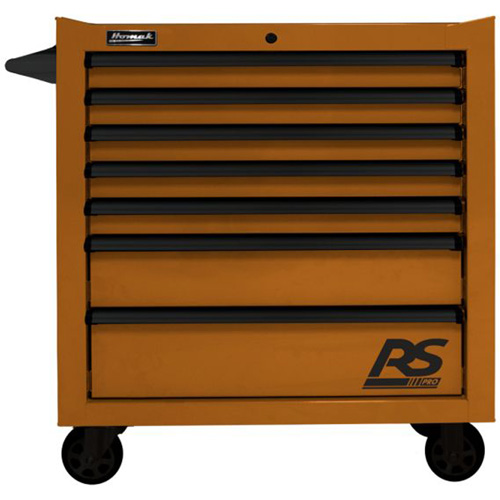 Homak Og04036070 36 Inch Rs Pro 7 Drawer Rolling Cabinet Orange Tool Er Rs Pro 7 Drawer Rolling Cabinet Orange, 36 Inch Cabinet With Drawers