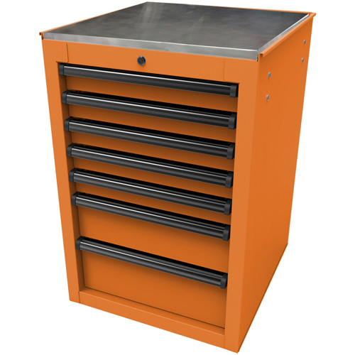 Homak OG08022070 22 Inch Rs Pro 7-Drawer Side Cabinet, Orange