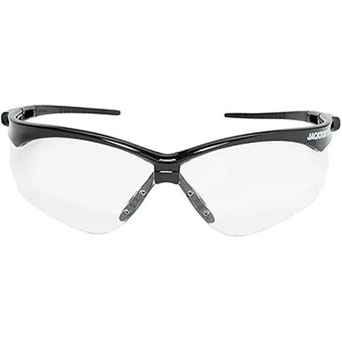 JACKSON SAFETY 50001 Safety Glasses with Black Frame &amp; Clear Anti-Fog Lens