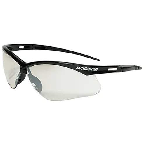 JACKSON SAFETY 50004 Safety Glasses with Black Frame &amp; Indoor/Outdoor Lens