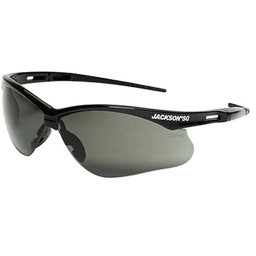 JACKSON SAFETY 50007 Safety Glasses with Black Frame and Smoke Anti-Fog Lens