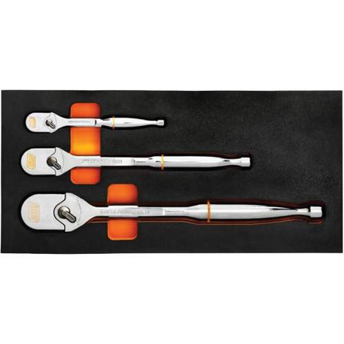 GearWrench KDT-81206XP 1/4", 3/8" &amp; 1/2" Drive 120XP Full Polish Teardrop Ratchet Set