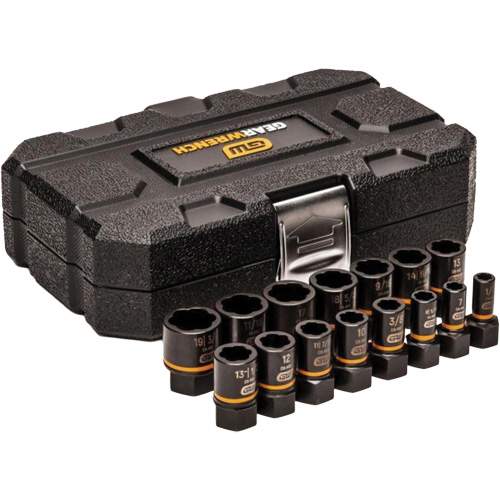 GearWrench KDT-84783 15 Piece 1/4" &amp; 3/8" Drive Bolt Biter Impact Extraction Socket Set