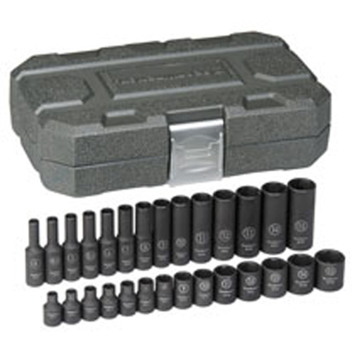 GearWrench 84901 1/4" Drive Standard/Deep Metric Impact Socket Set