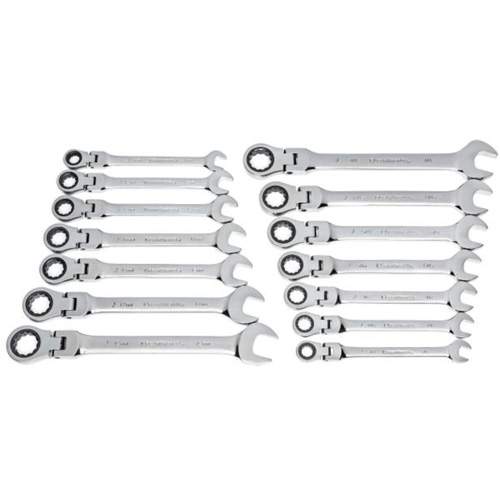 GearWrench 85141 14-Piece Flex Head Ratcheting Combination SAE/Metric Wrench Set
