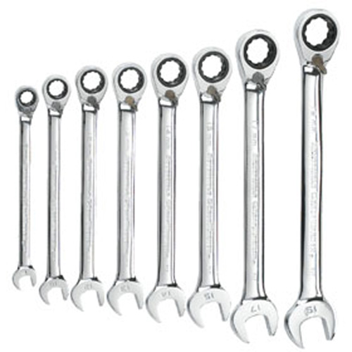 GearWrench 9543 Reversible Offset 8 pc 12 pt Metric Wrench Set Tool