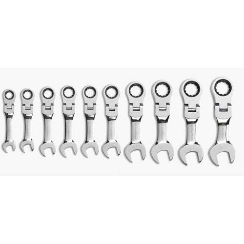 GearWrench 9550 10-Piece 12-Point Stubby Flex Head Ratchet Combo