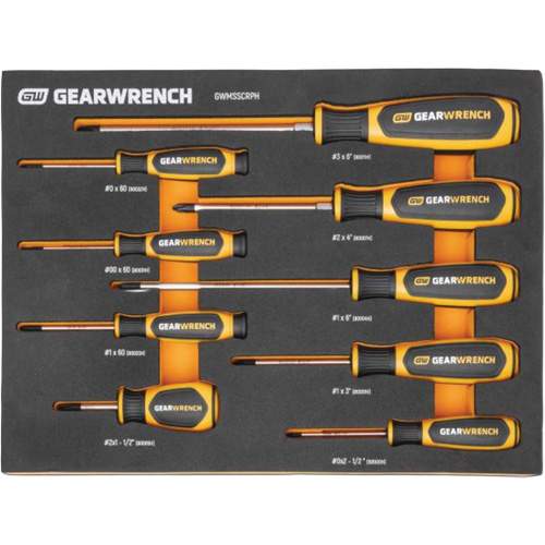 GearWrench KDT-GWMSSCRPH Phillips&reg; Dual Material Screwdriver Set in Foam Storage Tray