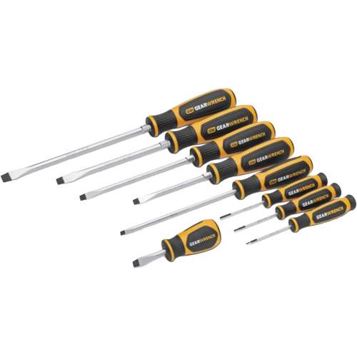GearWrench KDT-GWMSSCRSL Slotted Dual Material Screwdriver Set in Foam Storage Tray