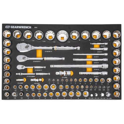GearWrench MEGAMOD194 MEGAMOD Mechanics Tool Set in Modular Foam Trays with Storage Unit