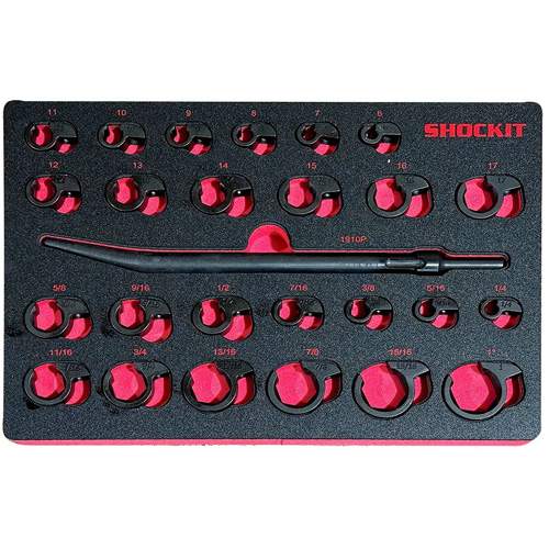 Lock Technologies LT1935FM 25-Piece SHOCKIT SAE &amp; Metric Open End Line Wrench Set
