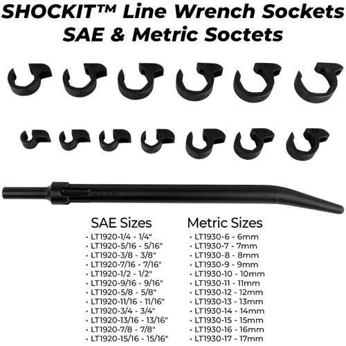 Lock Technologies LT1935FM 25-Piece SHOCKIT SAE &amp; Metric Open End Line Wrench Set