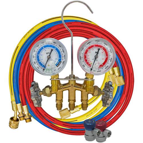 Mastercool 84772 A/C Gauge Set, R134, 2 Way, Brass