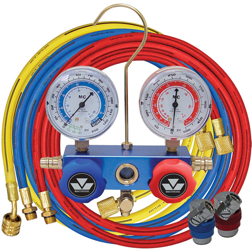 Mastercool 88172 R134A Aluminum 2Way Manifold Gauges W/72 In Hoses